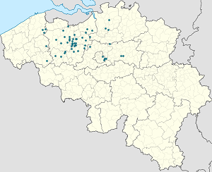 Sint Niklasas žemėlapis su individualių rėmėjų žymėjimais
