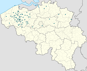 各サポーターのマーカーが付いた Wingene の地図
