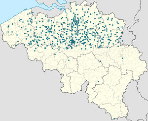 Kort over Vlaanderen med tags til hver supporter 