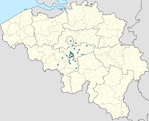 Harta lui Nivelles cu marcatori pentru fiecare suporter