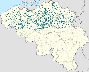 Kart over Vlaanderen med markører for hver supporter