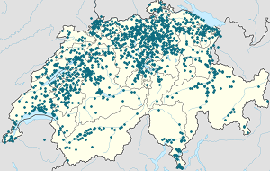Karte von Schweiz mit Markierungen für die einzelnen Unterstützenden