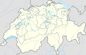 Mapa mesta Švajčiarsko so značkami pre jednotlivých podporovateľov