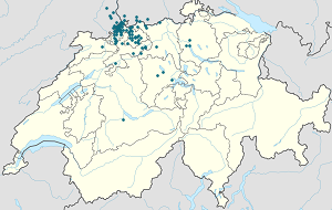 Map of Canton of Basel-Stadt with markings for the individual supporters