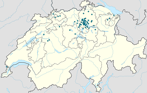 Mapa města Thalwil se značkami pro každého podporovatele 