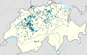 Map of Canton of Berne with markings for the individual supporters