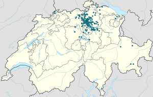 Mapa Zurych z zaznaczonymi osobami wspierającymi