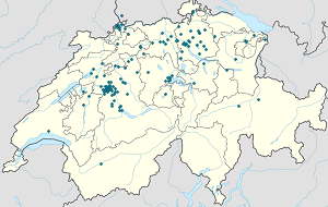 Kaart van Bern met markeringen voor elke ondertekenaar