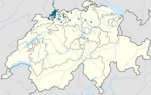 Map of Bottmingen with markings for the individual supporters
