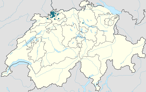 Zemljevid Bezirk Arlesheim z oznakami za vsakega navijača