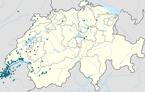 Map of Geneva with markings for the individual supporters