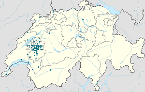 Map of Fribourg with markings for the individual supporters