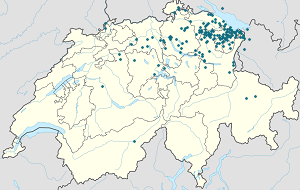 Map of St. Gallen with markings for the individual supporters