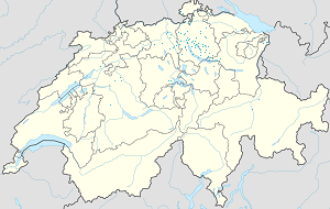 Mapa mesta Švajčiarsko so značkami pre jednotlivých podporovateľov