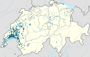 Karte von Kanton Waadt mit Markierungen für die einzelnen Unterstützenden