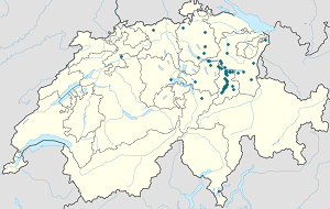 Map of Glarus with markings for the individual supporters