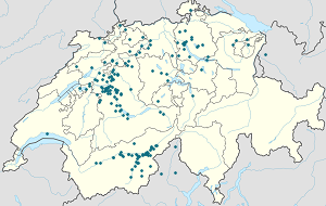 Karte von Kanton Wallis mit Markierungen für die einzelnen Unterstützenden