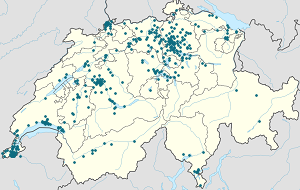 Karte von Schweiz mit Markierungen für die einzelnen Unterstützenden