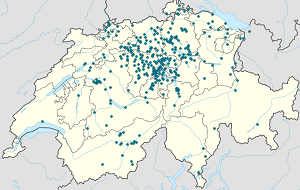 Mapa města Lucern se značkami pro každého podporovatele 