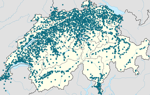 Karte von Schweiz mit Markierungen für die einzelnen Unterstützenden