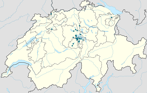 Mapa města Nidwalden se značkami pro každého podporovatele 