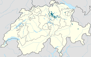 Map of Thalwil with markings for the individual supporters