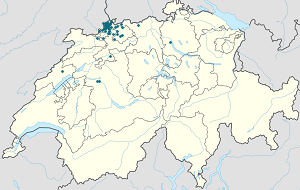 Map of Allschwil with markings for the individual supporters