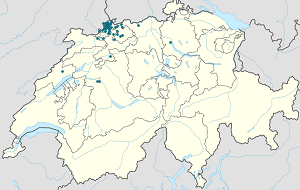 Allschwil žemėlapis su individualių rėmėjų žymėjimais
