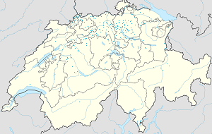 Mapa mesta Švajčiarsko so značkami pre jednotlivých podporovateľov