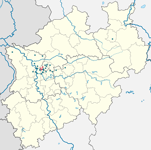 Mapa mesta Sterkrade so značkami pre jednotlivých podporovateľov