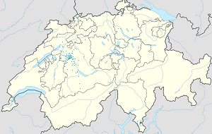 Mapa města Bern se značkami pro každého podporovatele 