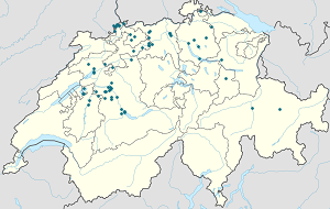 Karte von Schweiz mit Markierungen für die einzelnen Unterstützenden