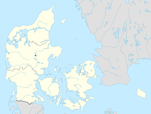 Mapa města Dánsko se značkami pro každého podporovatele 