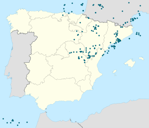 Map of Spain with markings for the individual supporters