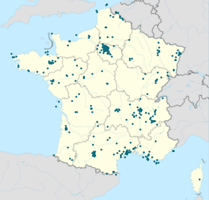 Map of France with markings for the individual supporters