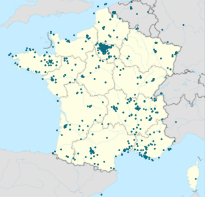 Map of France with markings for the individual supporters