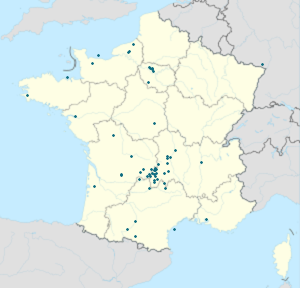 Biresyel destekçiler için işaretli Mauriac (arrondissement) haritası