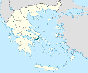 Zemljevid Grčija z oznakami za vsakega navijača