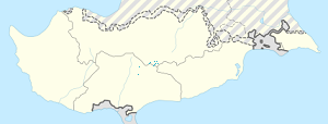 Map of Republic of Cyprus with markings for the individual supporters