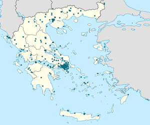 Map of Aegaleo Municipality with markings for the individual supporters