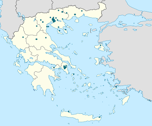 Kart over Δήμος Θεσσαλονίκης med markører for hver supporter