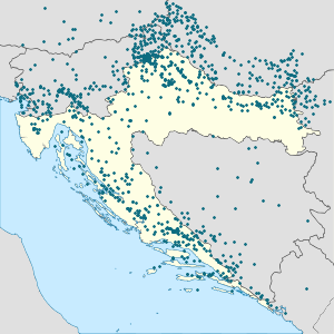 Map of Sisak-Moslavina County with markings for the individual supporters