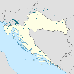 Mapa mesta Chorvátsko so značkami pre jednotlivých podporovateľov