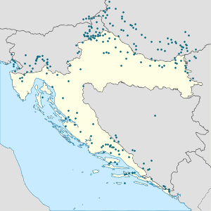Mapa mesta Chorvátsko so značkami pre jednotlivých podporovateľov