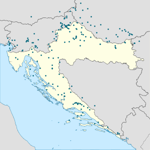 Karte von Kroatien mit Markierungen für die einzelnen Unterstützenden