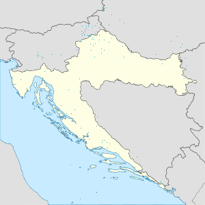 Kort over Zagreb med tags til hver supporter 