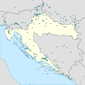 Karte von Kroatien mit Markierungen für die einzelnen Unterstützenden