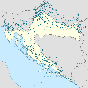 Map of Croatia with markings for the individual supporters