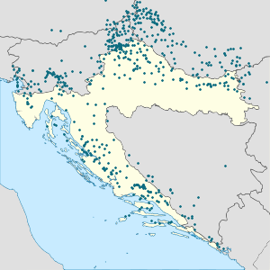 Carte des Croatie avec des marqueurs pour chaque supporter