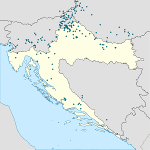 Map of Croatia with markings for the individual supporters